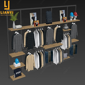 Retail Garment Store Display Ideas Boutique Wall Mounted Set Clothing Racks Display