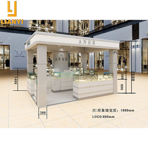 Shopping Mall Store Silver Jewelry Kiosk Design Display Counter for Jewelry