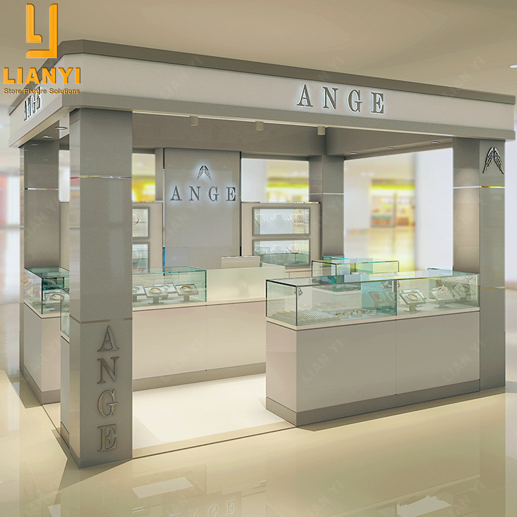 Shopping Mall Store Silver Jewelry Kiosk Design Display Counter for Jewelry