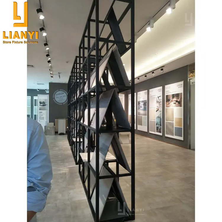 Custom Tiles Showroom Display Stand Metal Double sided Stone Tile Shelf Display Racks