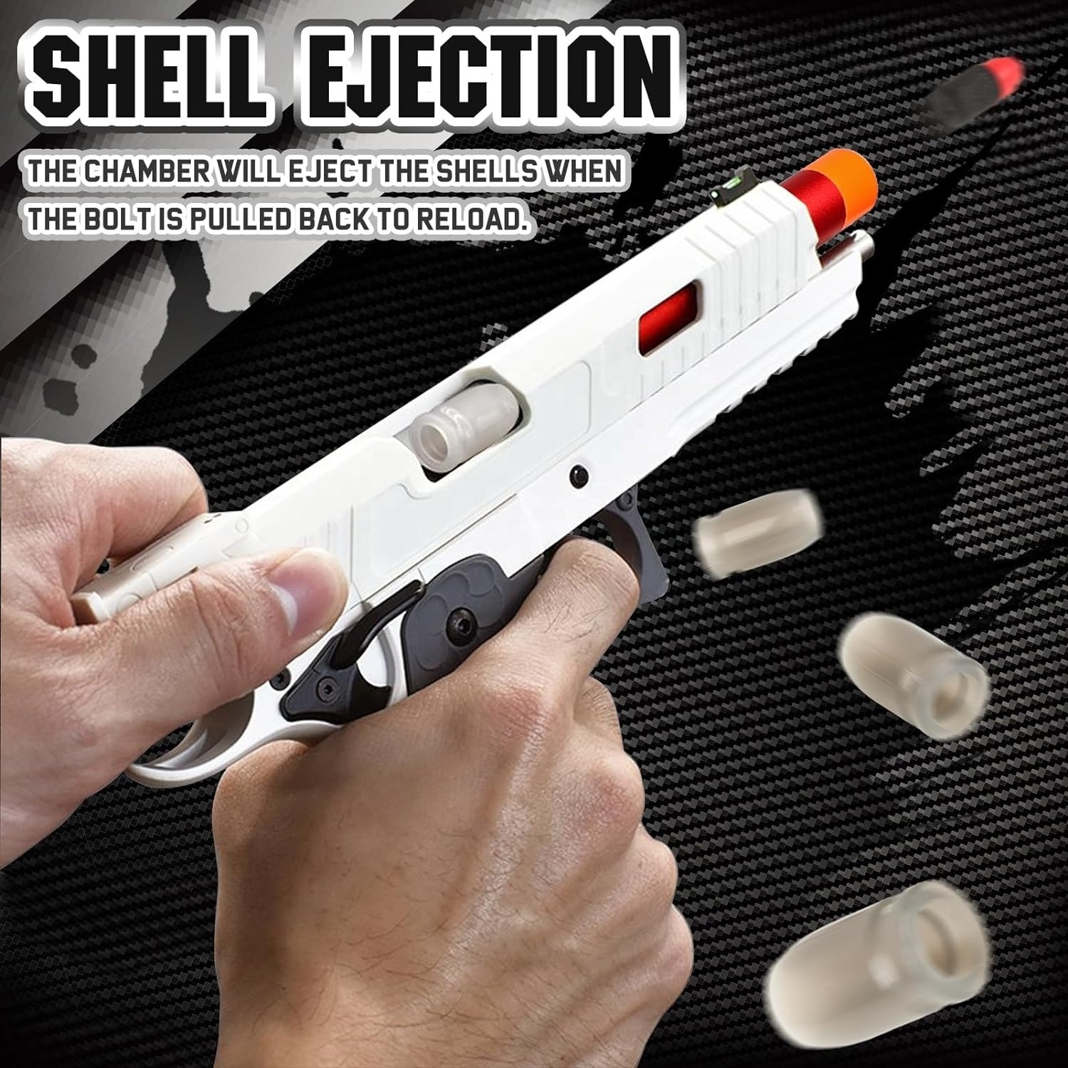 2011 Toy Blaster Soft Bullets Gun Pull Back Action Pistol Toys Foam Shell Ejection Model Gun With Jump Ejectinging Magazine