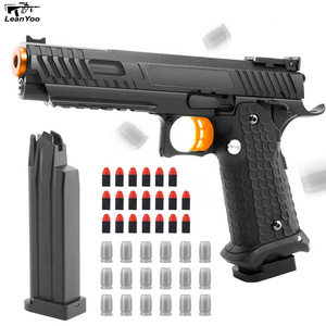 2011 Toy Blaster Soft Bullets Gun Pull Back Action Pistol Toys Foam Shell Ejection Model Gun With Jump Ejectinging Magazine