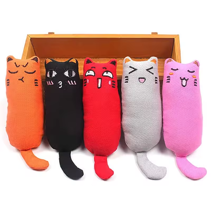 Rustle Sound Catnip Toy Cat Products for Pets Cute Cat Toys for Kitten Teeth Grinding Cat Plush Toy Thumb Pillow Pet Accessories