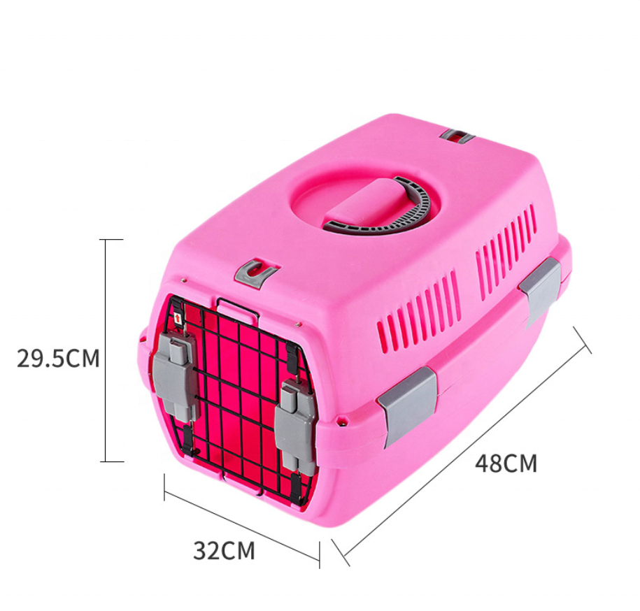 High quality Outdoor Portable Airline Approved Plastic Dog Travel Crate Pet Cat Transport Carrier Box