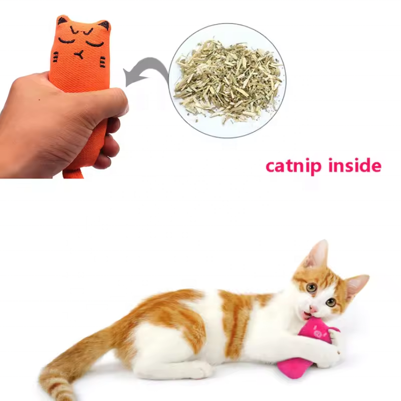 Rustle Sound Catnip Toy Cat Products for Pets Cute Cat Toys for Kitten Teeth Grinding Cat Plush Toy Thumb Pillow Pet Accessories