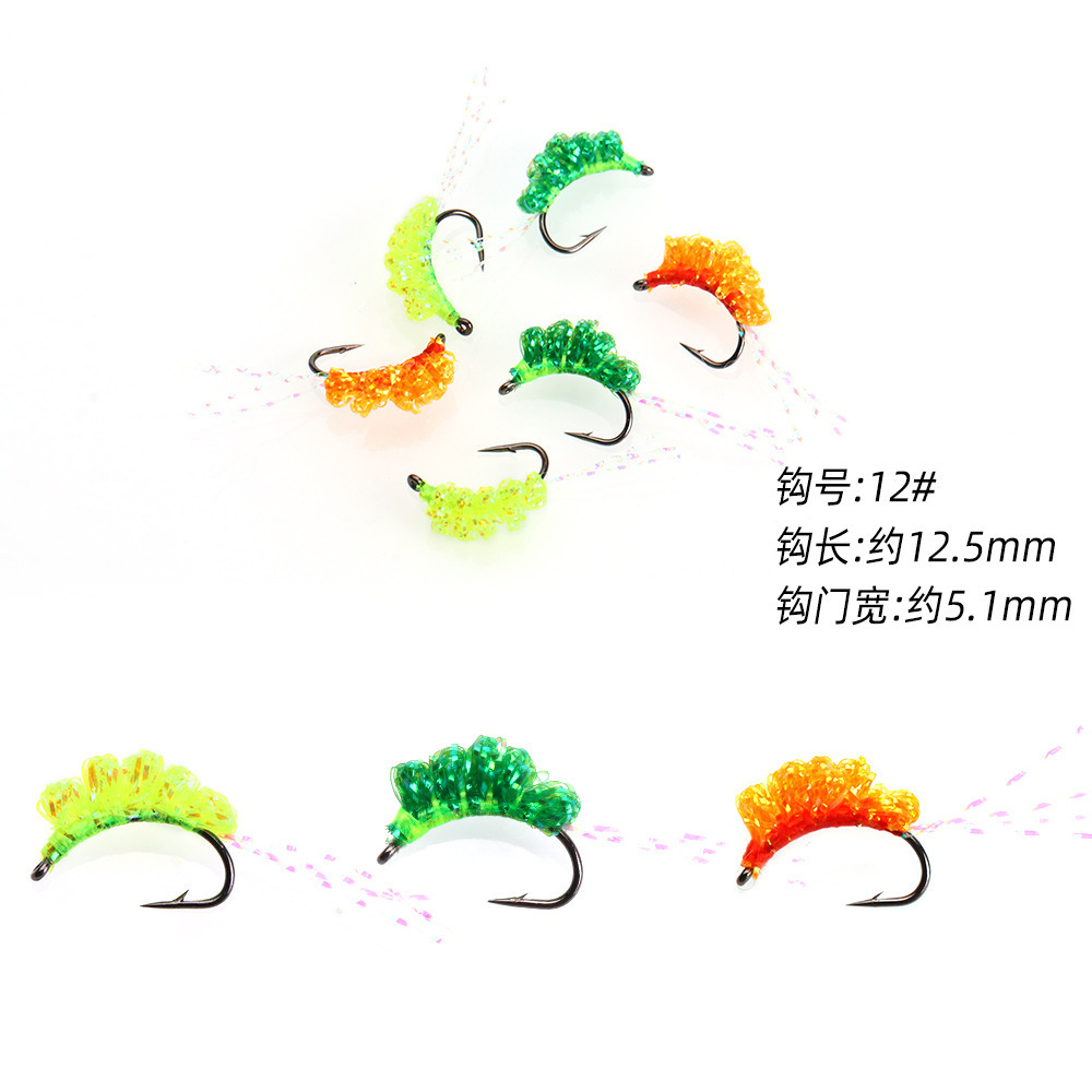 Fish egg fly hook set, bionic fly bait, hairy hook