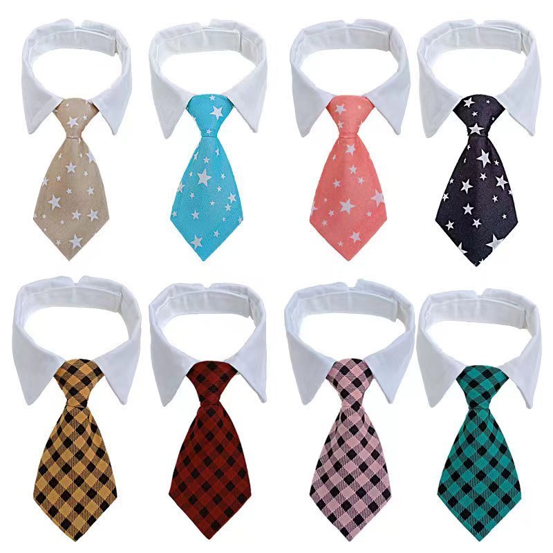 Fashionable Pet Accessories Striped Formal Neck Tie Party Tuxedo Cat Dog Collar Bow Tie Costume Twill Cotton Large Dogs Tie