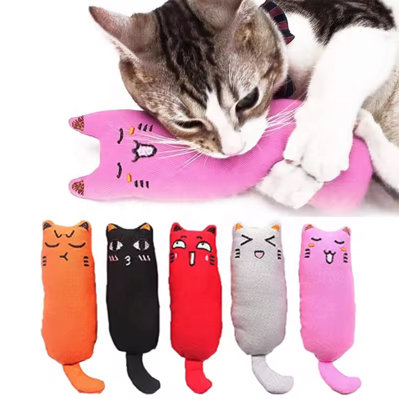 Rustle Sound Catnip Toy Cat Products for Pets Cute Cat Toys for Kitten Teeth Grinding Cat Plush Toy Thumb Pillow Pet Accessories