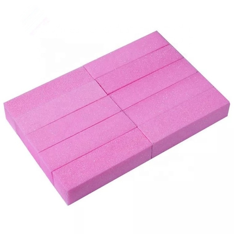 Wholesale High quality Pink/White Buffer Block 4 sides Sponge Nail Buffer 4 Way Nail buffer