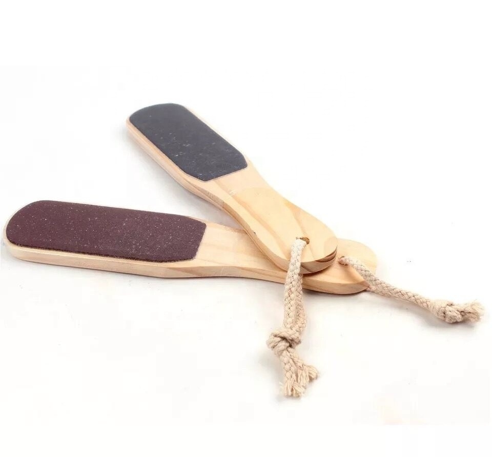 Professional Wooden Nail Pedicure Tools Sandpaper Foot File