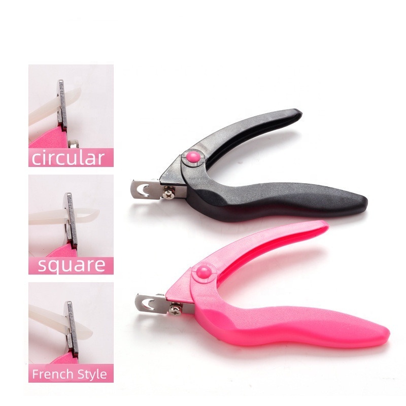 Stainless Steel Nail Art Clippers Trimmer Scissors U-shaped French False Nail Cutting Trimmers Cutters Manicure Tool