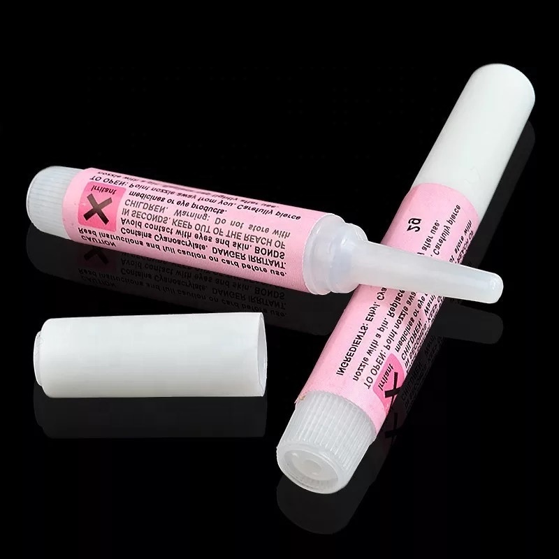 Private Label Non Toxic Organic Cyanoacylate Nail Glue Bottle Strong Professional 2 g Nail Glue for Tips