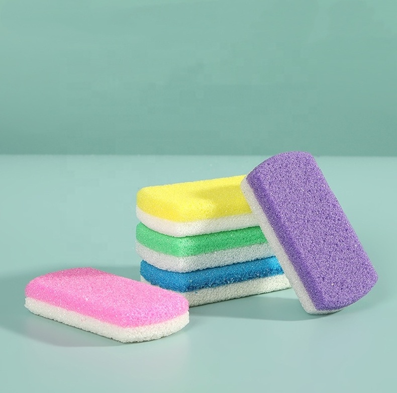 Wholesale Double Color Fashion PU Foot Stone Double Side Disposable Callus Remover Foot Scrubber PU Pumice Sponge Pumice Stone