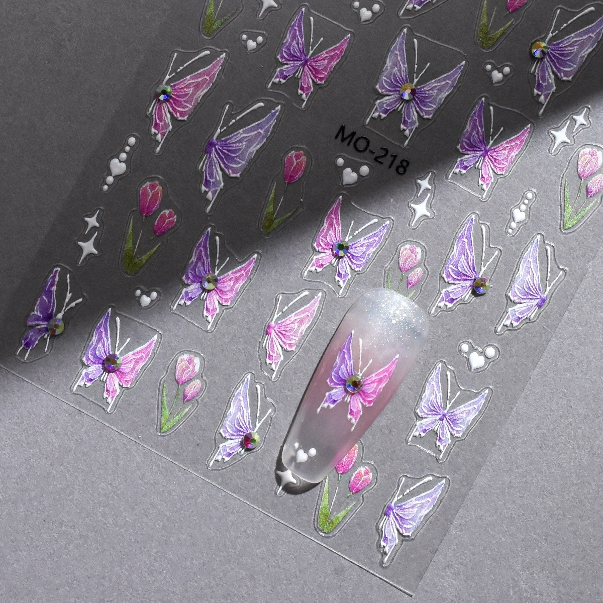 New DIY Butterfly Flower Adhesive Decal Nail Art Stickers Decals 5D Crystal Magic Flash Diamond Nail Sticker for Nail Art Design