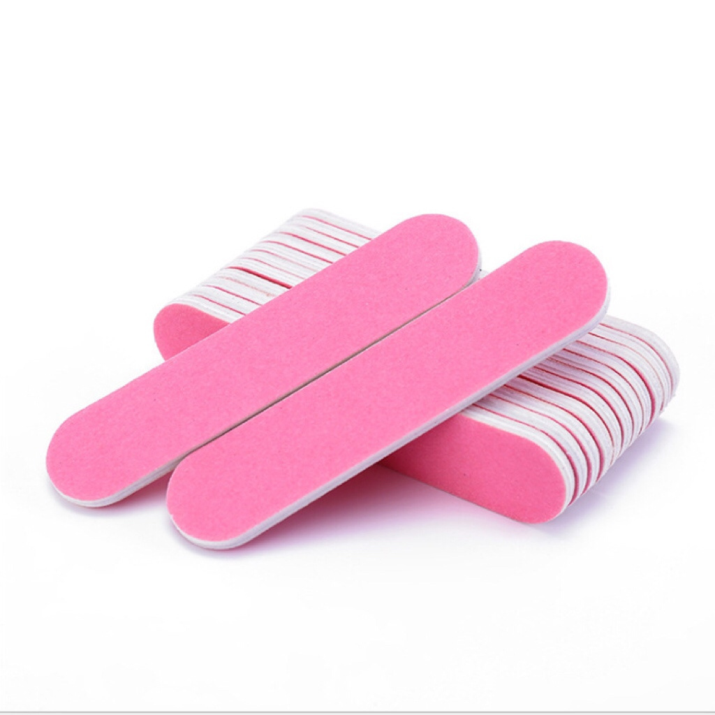 New MINI pink Sandpaper Nail File Professional Manicure Buffer  Pedicure Double-sided Wood Buffers Nail Supply