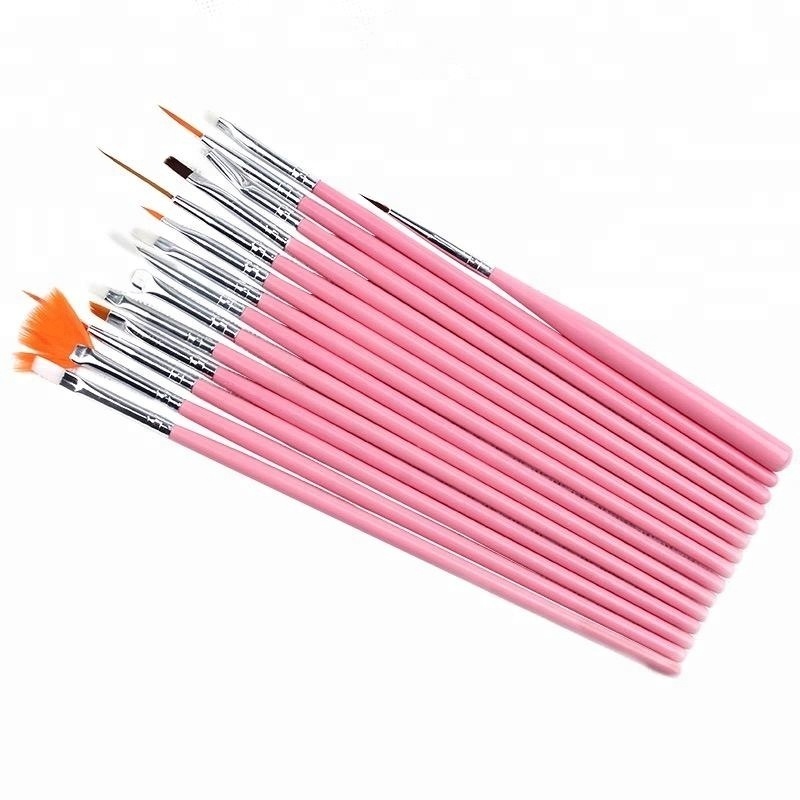 High Quality Professional 15pcs Makeup Nail Brush Set Acrylic Uv Gel Nail Brush Set