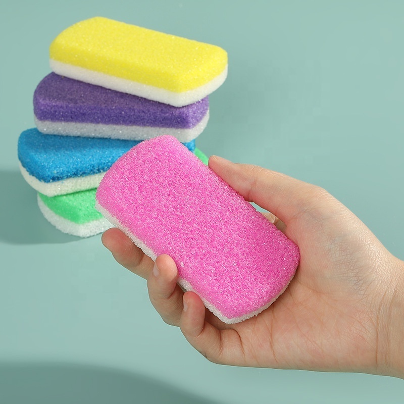 Wholesale Double Color Fashion PU Foot Stone Double Side Disposable Callus Remover Foot Scrubber PU Pumice Sponge Pumice Stone