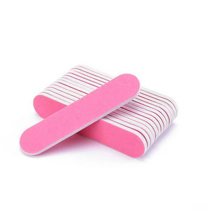 New MINI pink Sandpaper Nail File Professional Manicure Buffer  Pedicure Double-sided Wood Buffers Nail Supply