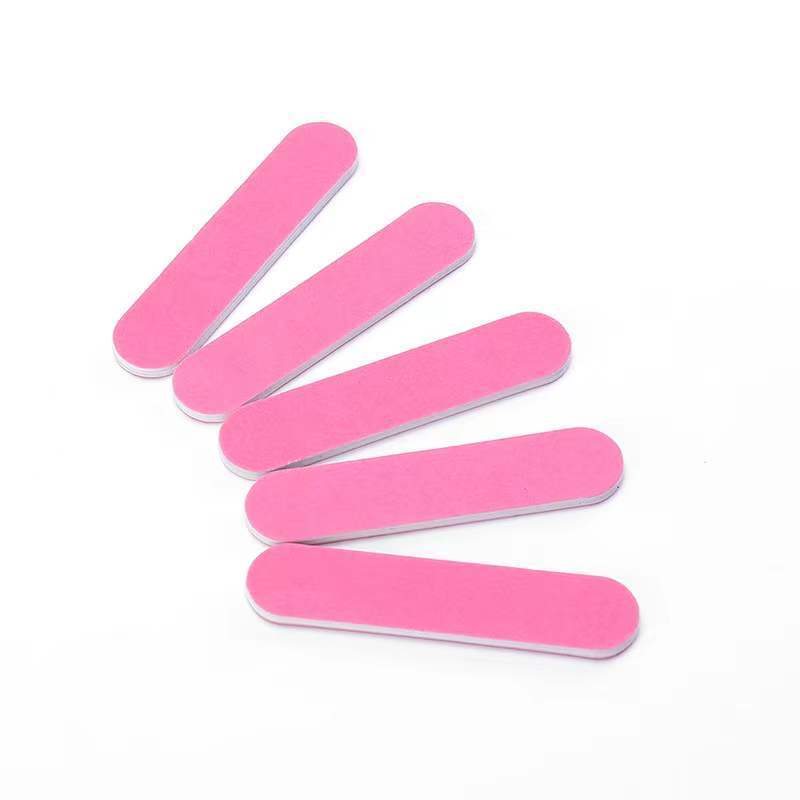 New MINI pink Sandpaper Nail File Professional Manicure Buffer  Pedicure Double-sided Wood Buffers Nail Supply