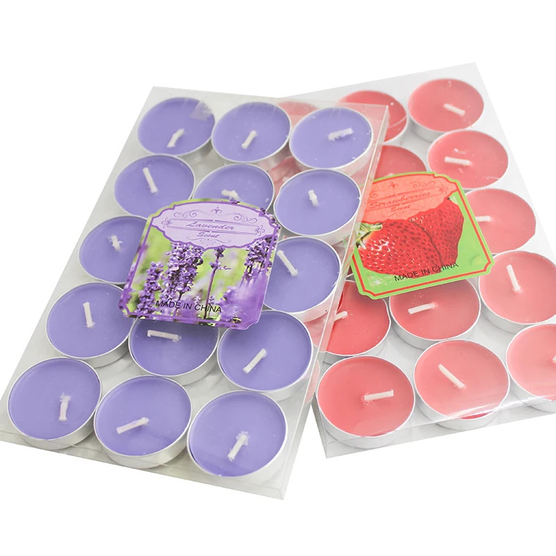 Wedding favors gifts scented white tealight wax candles 100 pack tea lights 8 hour colorful Mini candles