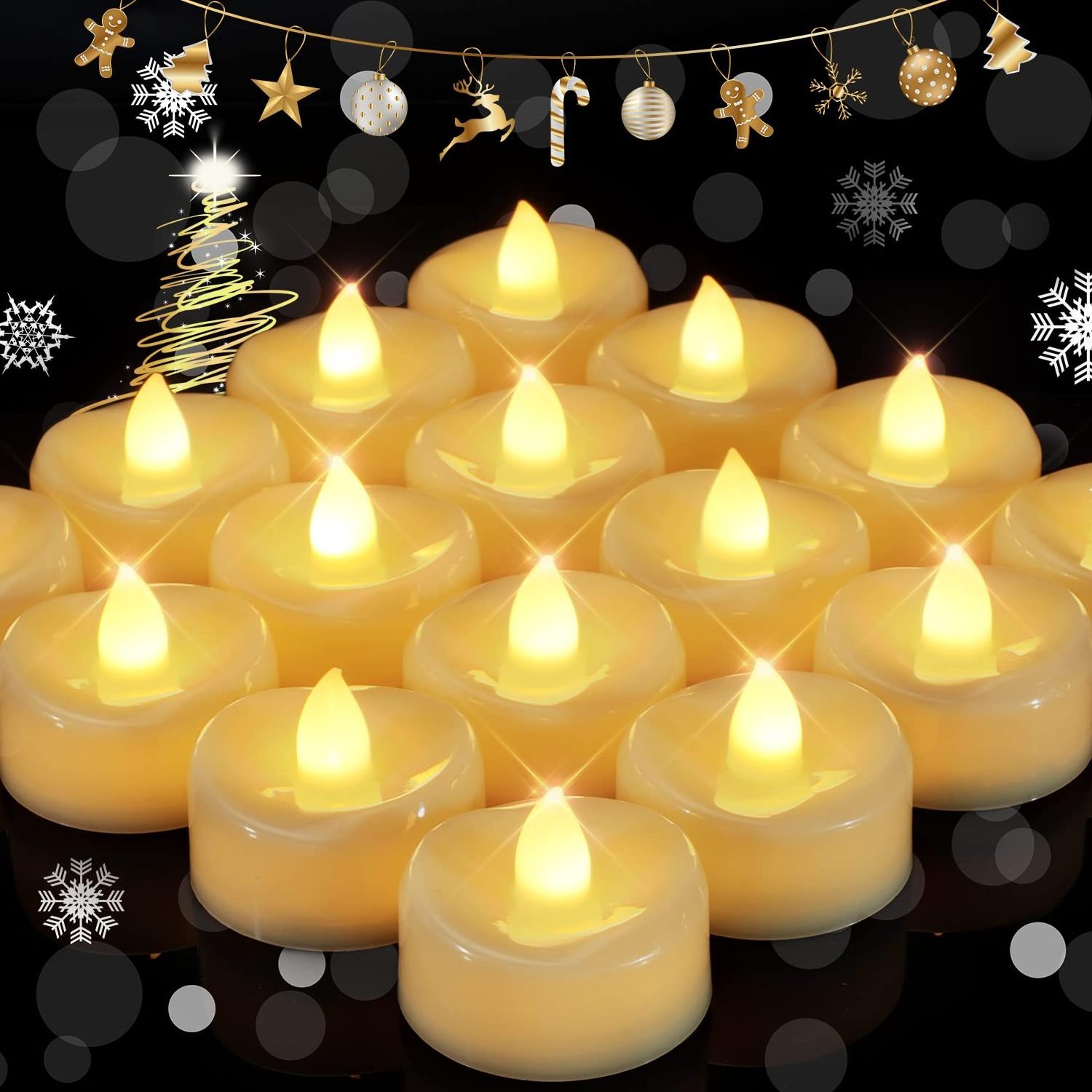 Plastic Wave Mouth Flickering Flameless Led Tea Light Candles 12Pcs With Remote Timer Function Holiday Home Led Tealight Candle