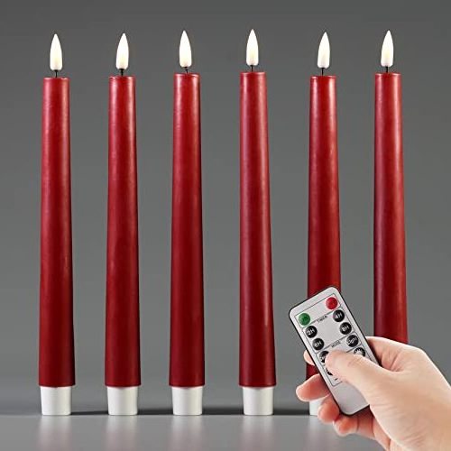 Black Tea Lights LED Remote Halloween Taper Candles Black Color Flameless Pillar Candles AAA Battery LED Candles