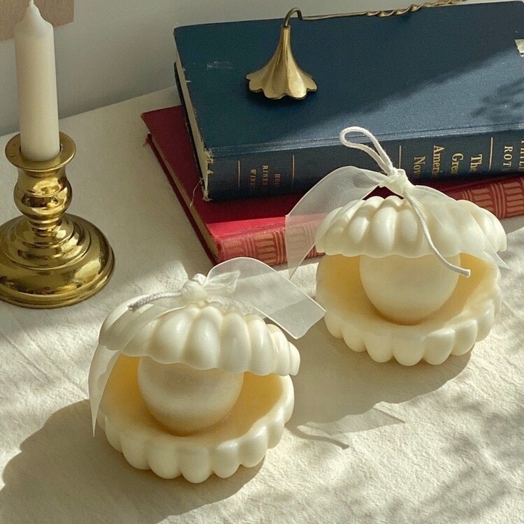 pearl shell shapes pure soy  scented candles handmade soybean wax home decoration  aroma