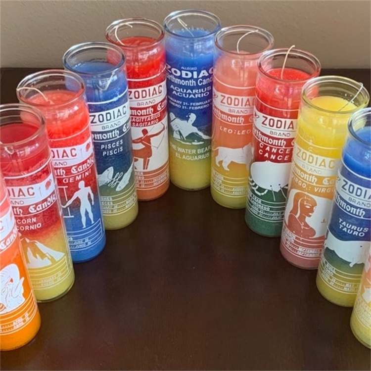 Tall Pillar Prayer Candles Candles in Glass Jar Container for Religious Memorial Party Decor Vigil and Emergency Use