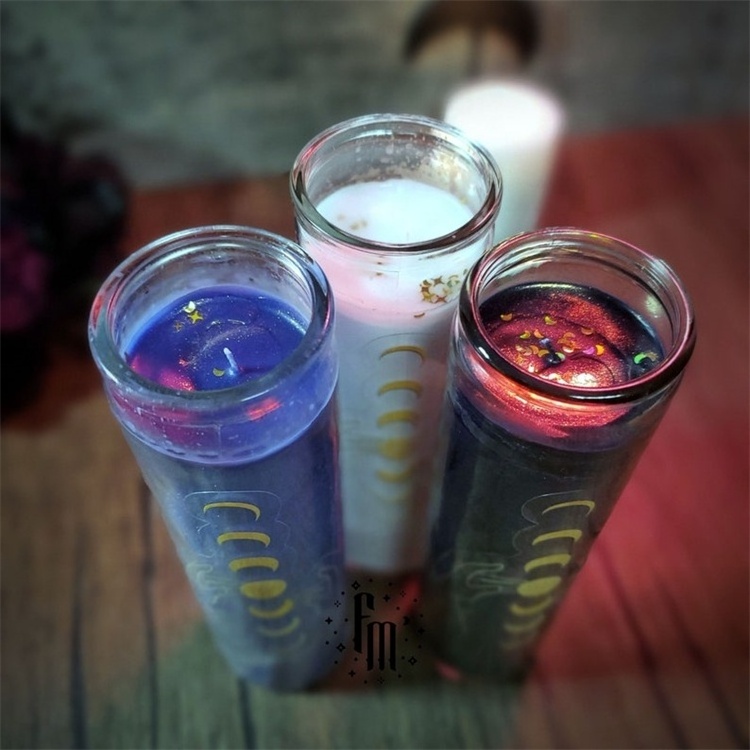 Tall Pillar Prayer Candles Candles in Glass Jar Container for Religious Memorial Party Decor Vigil and Emergency Use