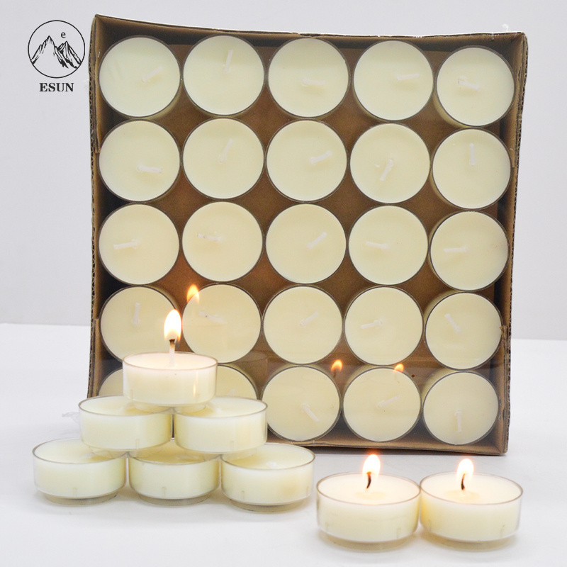 Wholesale Holiday Festival Wedding 4 hour Tea Lights Candle Paraffin Wax Smokeless White Candle Tea Lights