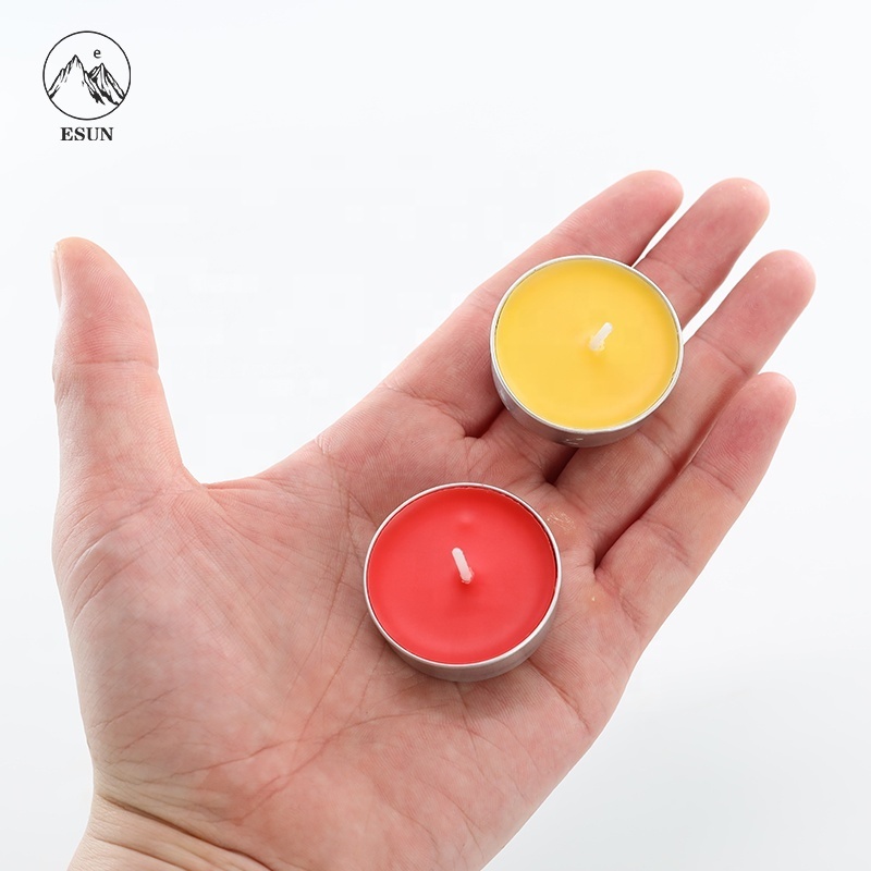 Hot Selling 50pcs Small Mini Round Colorful Tealight Candle Smokeless Unscented Candles