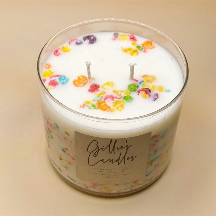 wholesale custom private label novelty food dessert soy scented cereal candles bulk order