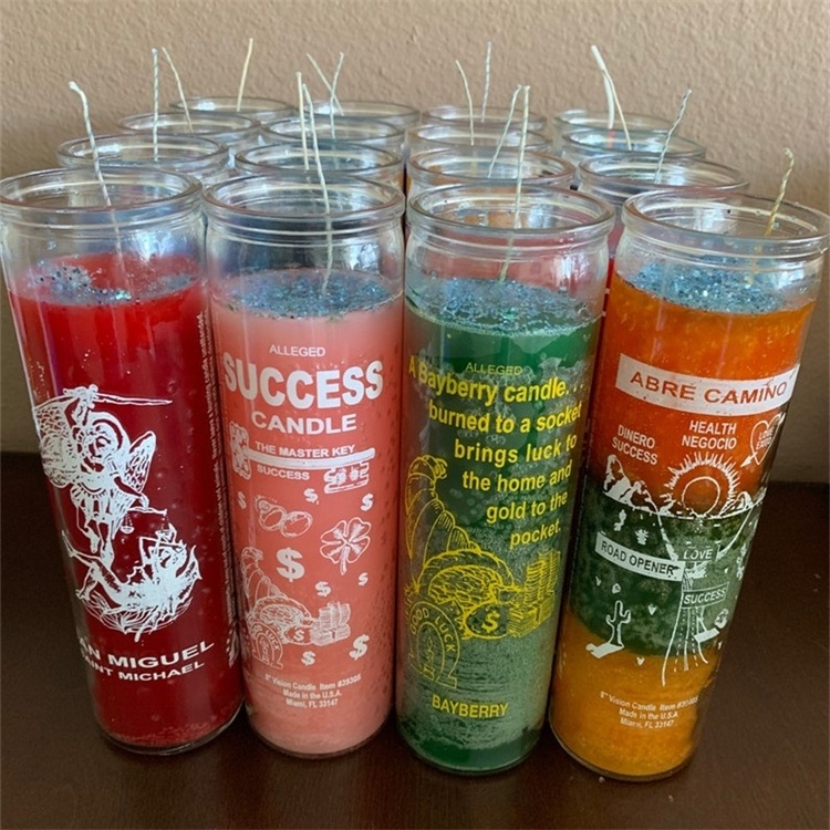 Tall Pillar Prayer Candles Candles in Glass Jar Container for Religious Memorial Party Decor Vigil and Emergency Use