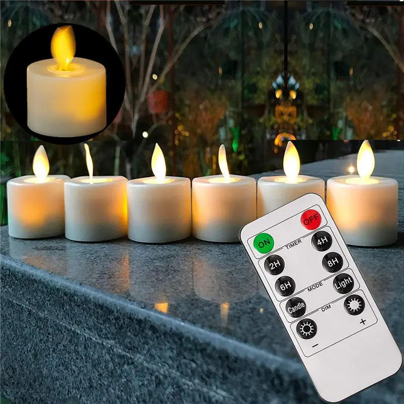 Home decoration 5 hours timer flame led tea light candle battery operated candles tealight