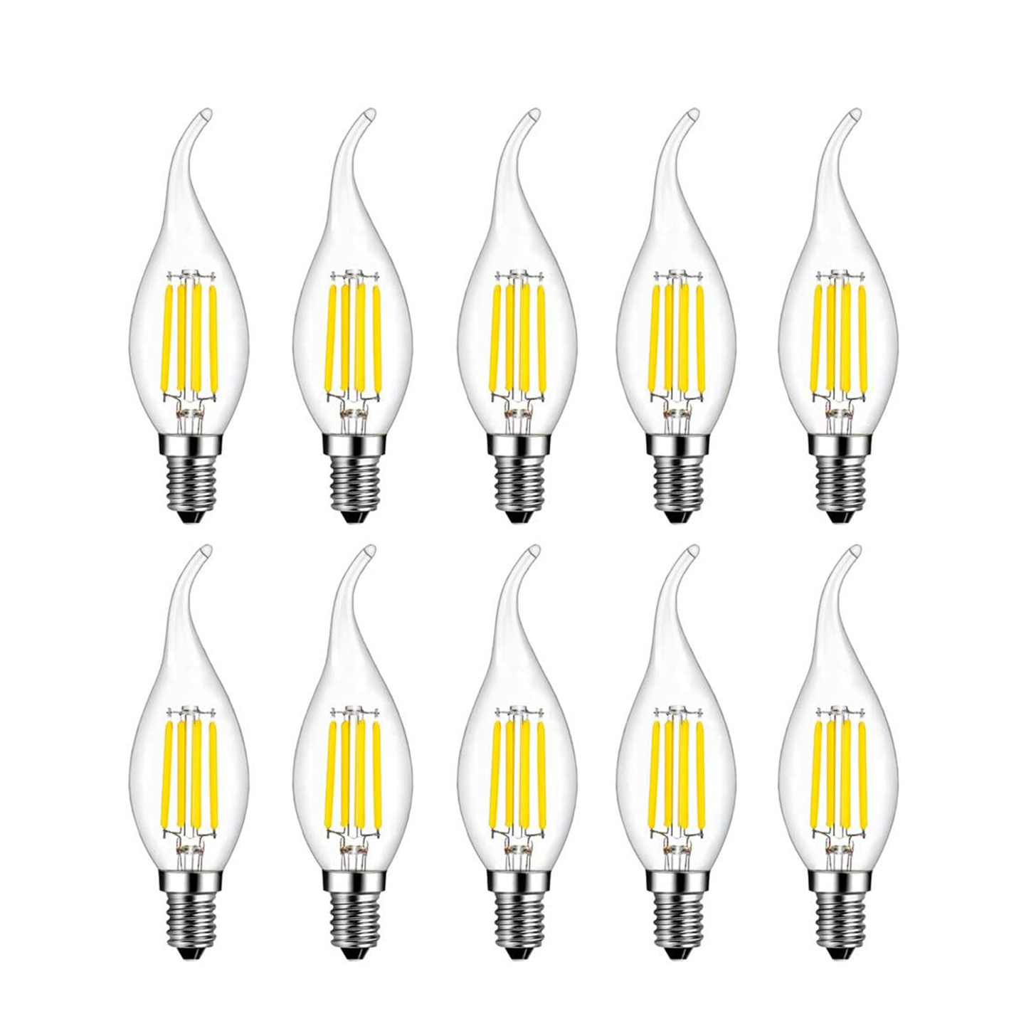 E14 Vintage Candelabra LED Bulbs 4W C35 2700K LED Chandelier Bulbs C35 Filament LED Candle Bulb