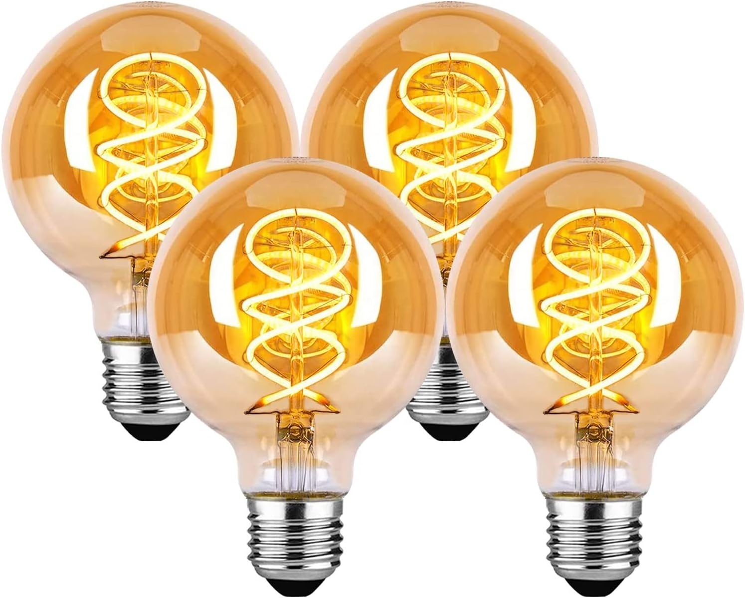 E27 LED Vintage Light Bulb G80 E27 4W 2700K Light Bulb Vintage Edison LED Amber