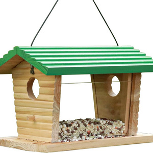 Squirrel Proof Hanging Bird House Feeder Wooden Bird House Bluebird Feeder Outdoors Mealworm Bird Feeder