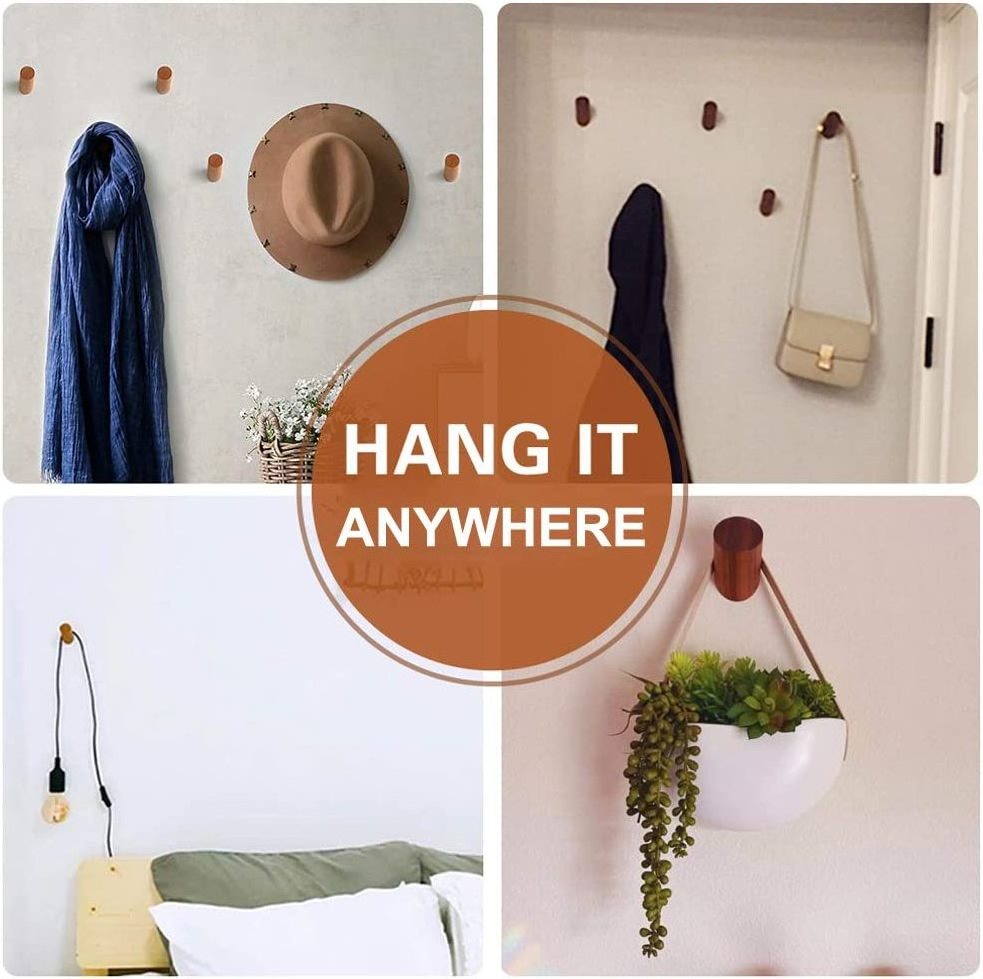 Wooden wall hooks, mounted hooks  hanging rustic heavy duty robe hook hat rack hanging bathroom towel hanger