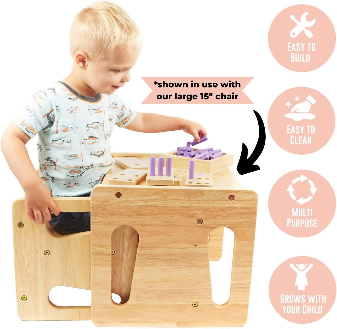 Montessori Weaning Table and Chair  Solid Wooden Toddler ChairTable  Cube Chair for Toddlers Kids Montessori