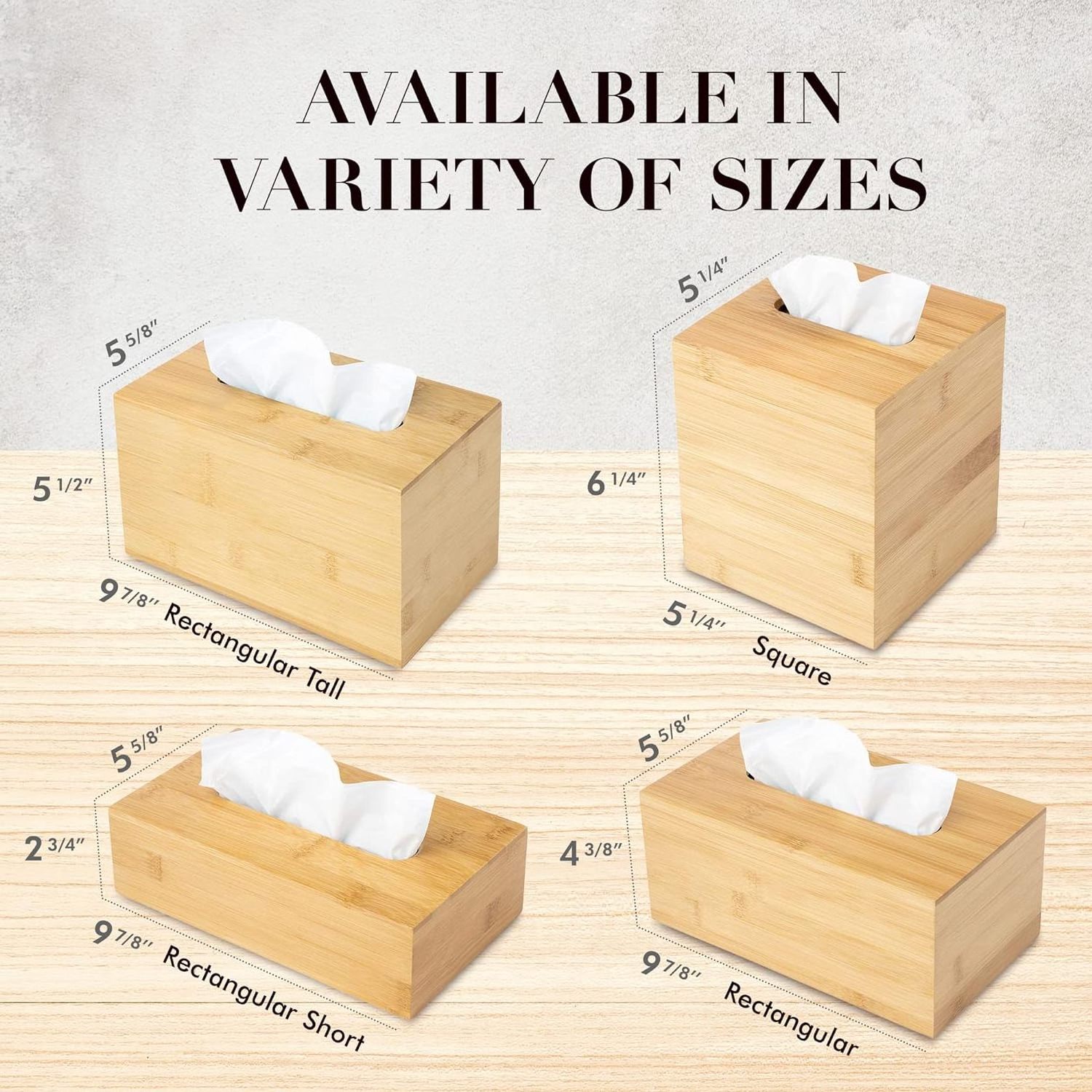 Modern simple and durable wooden tissue box easy to supplement with high-quality bamboo tissue box cover rectangular shape