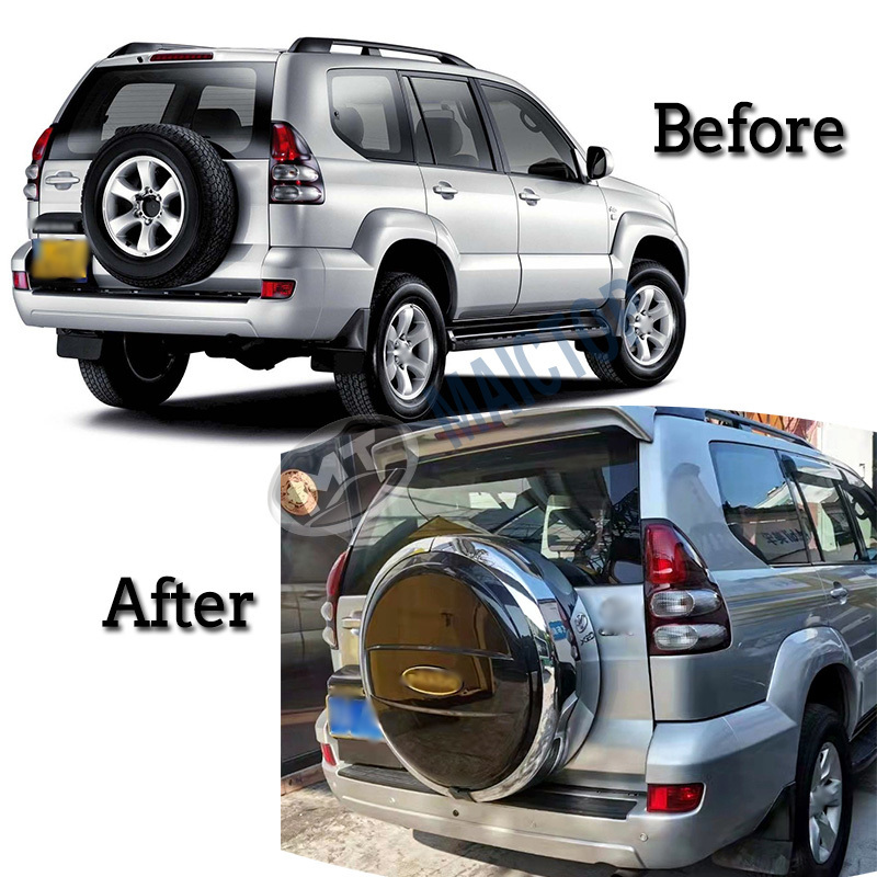 Maictop Car Accessories Abs Spare Wheel Tyre Tire Cover For Land Cruiser Prado 120 Series Fj120 Lc120 2003 - 2009