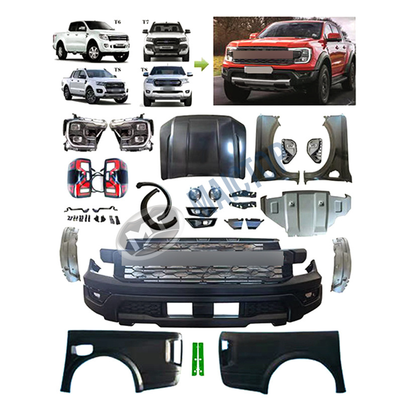 Maictop Car Accessories Facelift Bumper Bodykit for Ford Ranger Body Kit T6 T7 T8 2012-2021 Upgrade to T9 2023 Raptor