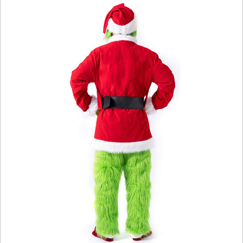 2023 Wholesale Adult Male Christmas Costume Halloween Set Green Christmas Party Costume Set christmas costume