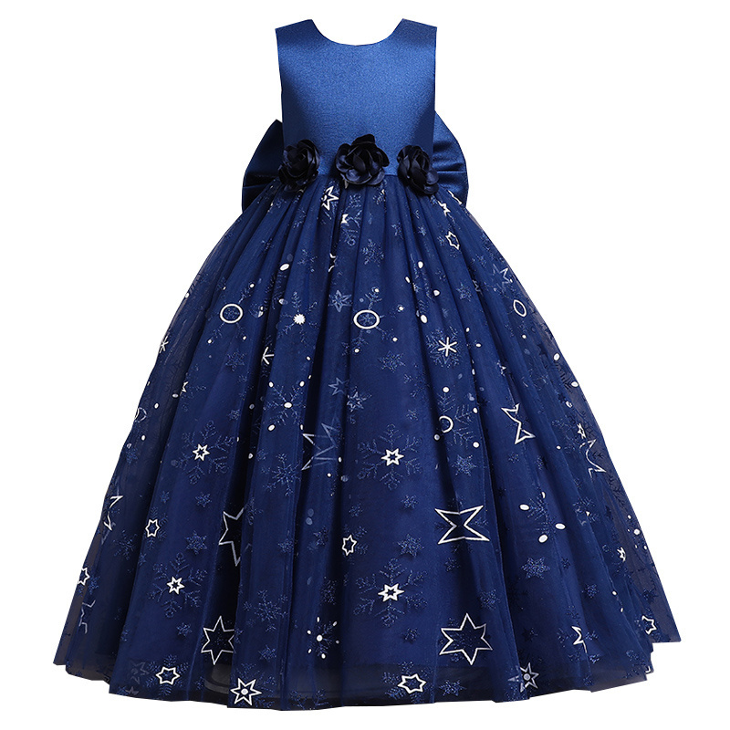 High Quality Dress Kids Princess Printed Flower Christmas Evening Girls Girls Party Dresses Kids Dresses For Girls