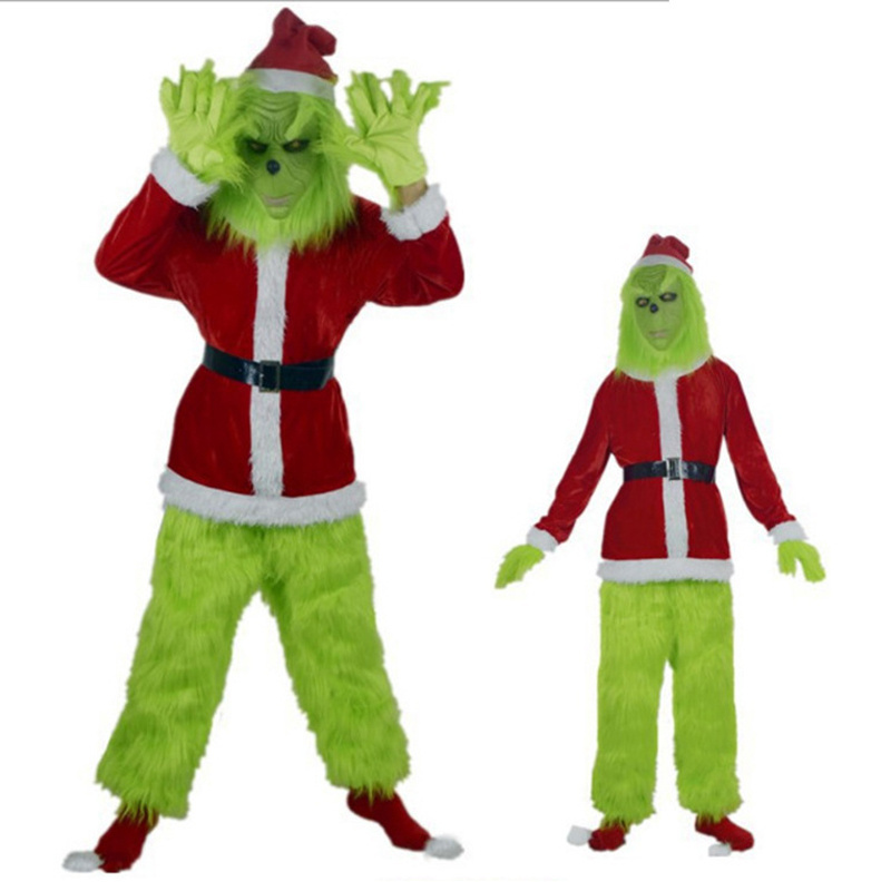 2023 Wholesale Adult Male Christmas Costume Halloween Set Green Christmas Party Costume Set christmas costume