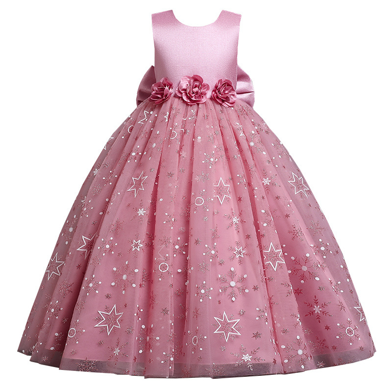 High Quality Dress Kids Princess Printed Flower Christmas Evening Girls Girls Party Dresses Kids Dresses For Girls