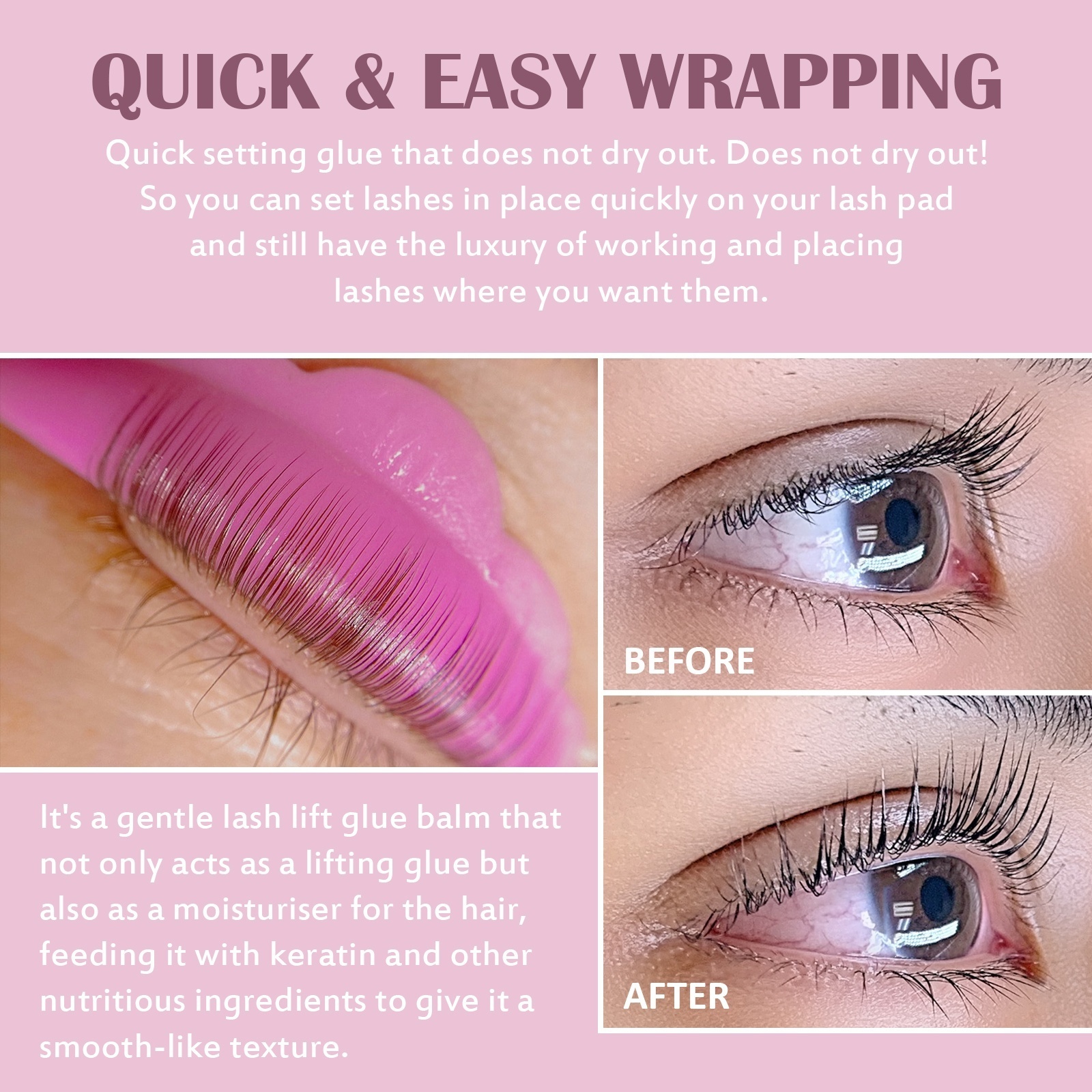 Vegan Lash Lift Glue Blam 2 in 1 for Brow Lamimnation Strong Lash Lift Perm Adhesive Fruity Odor Glue Balm Lifting Customized