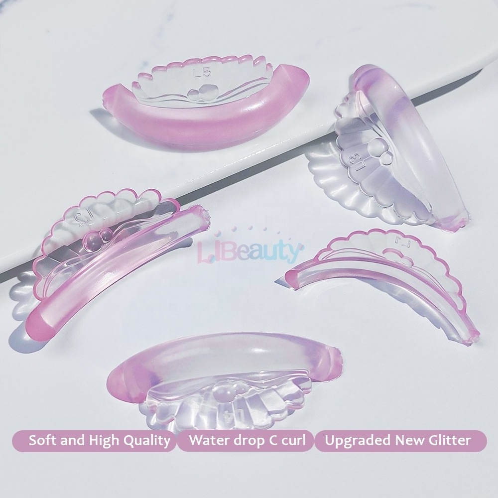 5 Sizes Eyelash rods Semi transparent Lash lift pads New silicone Eyelash lifting rods Seashell Lash lift shield with logo