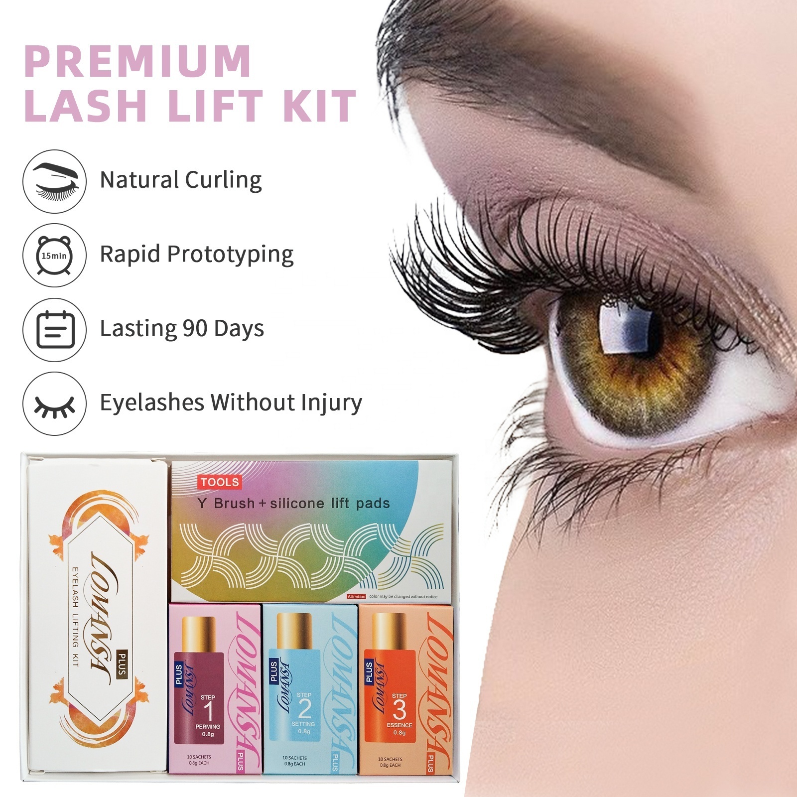 Customized Logo Eyelash Perming Kit 5 Mins Lomansa Plus Permania 5 Min Lash Lift Kit For Curling Eyelash