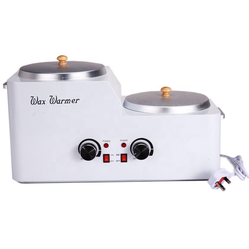 Double Pots Electric Depilatory Wax Warmer/ Body Hair Removal Wax Heater